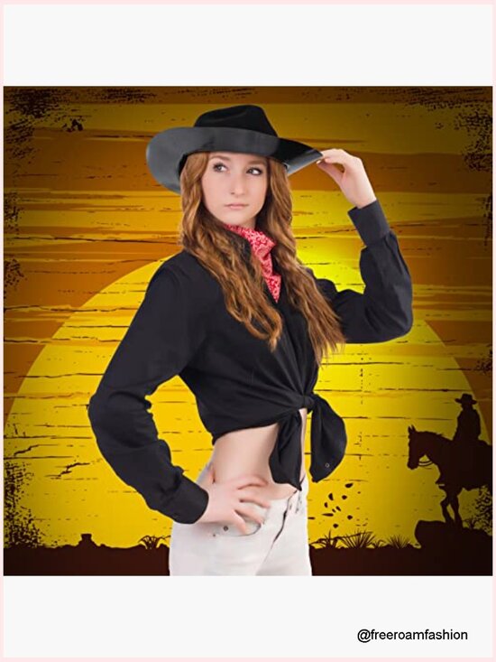 12 Pack Disposable Felt Cowboy Hats Western Cowgirl Party Decor main image 4